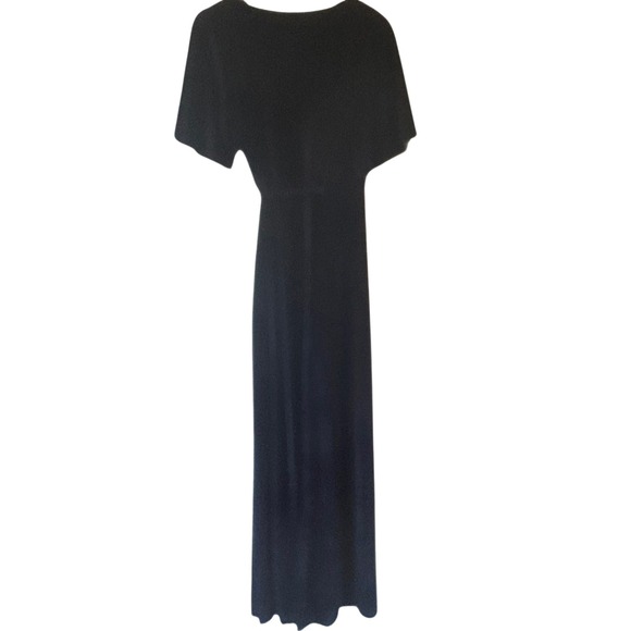 NEW Baltic Born Navy Velvet Wrap Maxi Dress Flutter Sleeve Navy Blue XL - Picture 7 of 7